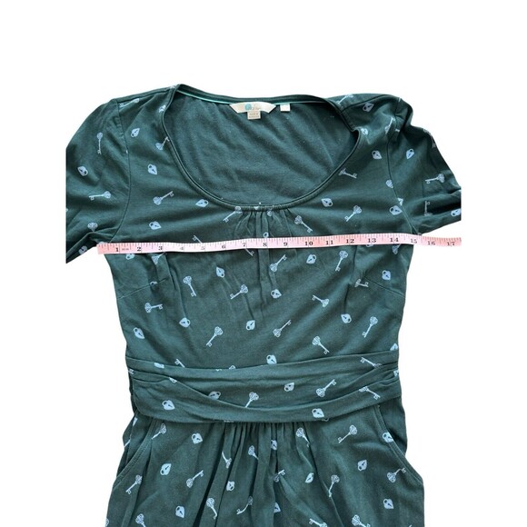 Boden Mabel Lock And Key Ruched Waist Jersey Dress Size 4R Casual Classic Preppy - Picture 3 of 6